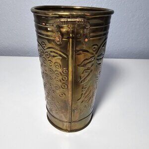 Vintage Hosley Brass Bucket – Elegant Fireplace Accent / Planter – EUC